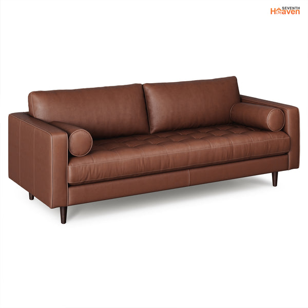 Vienna 3 Seater Sofa- ( Leatherette Fabric - Taos Brown )