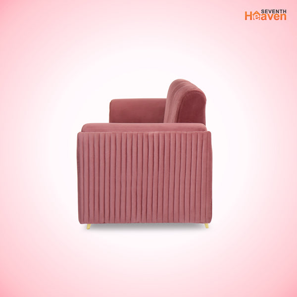 Venice 2 Seater Sofa - ( Plush Suede Fabric - Peach )
