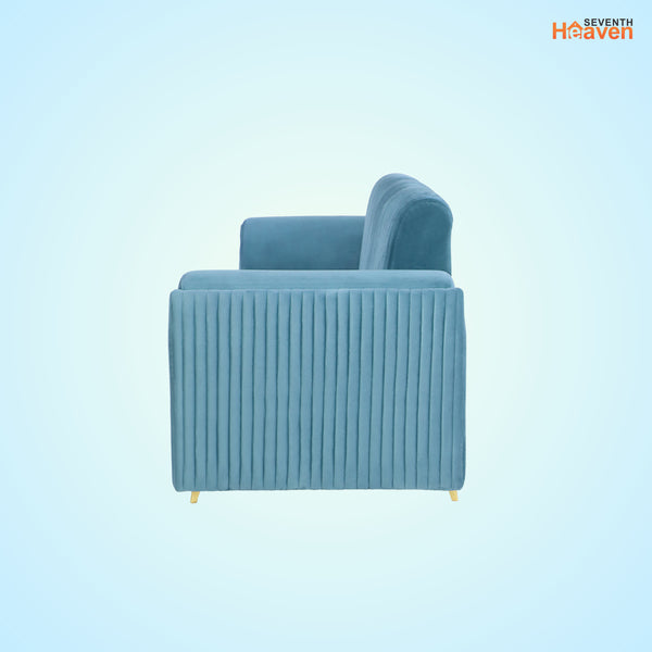 Venice (3+2) Seater Sofa- ( Plush Suede Fabric - Sky Blue )