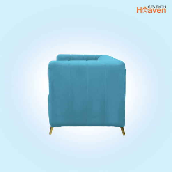 Tokyo Icon 1 Seater Sofa- ( Plush Suede Fabric- Sky Blue )