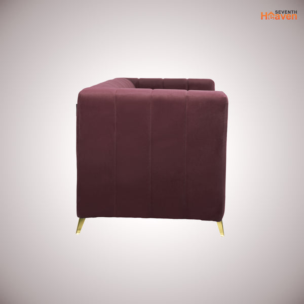 Tokyo Icon Ottoman 4 Seater Sofa - ( Plush Suede Fabric - Brown )