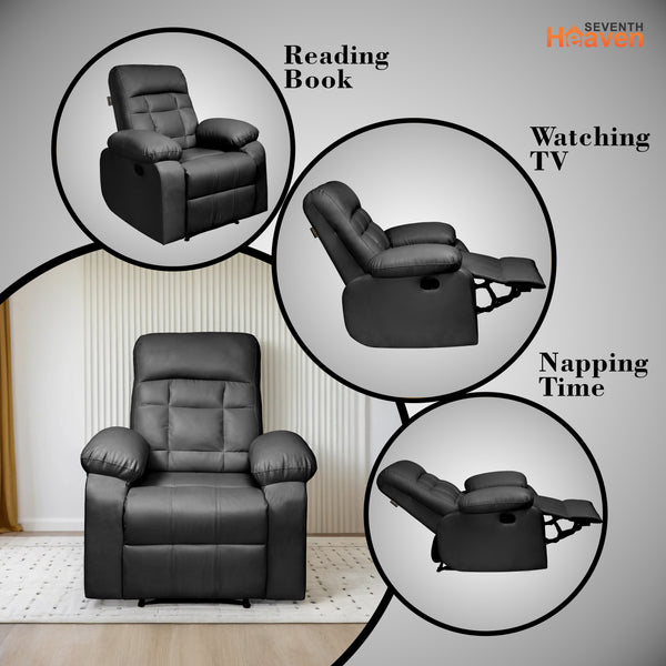 Havana 1 Seater Recliner – ( Spacious, Luxurious & DIY-Friendly- Black )