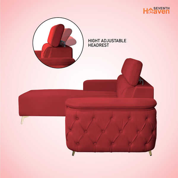 Rome 6 Seater Sofa Set Right Corner- ( Plush Suede - Maroon )