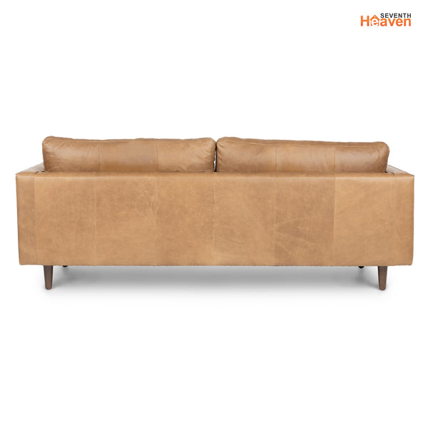 Vienna 3 Seater Sofa- ( Leatherette Fabric - Tan )