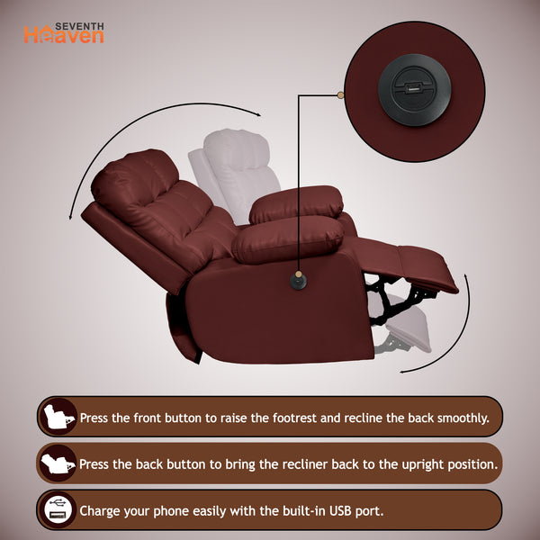 Lumina 1 Seater Motorised Recliner – ( Spacious, Luxurious & DIY-Friendly - Brown )