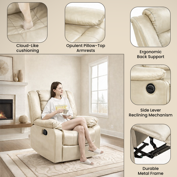 Oslo 1 Seater Motorised Recliner – ( Spacious, Luxurious & DIY-Friendly - Beige )