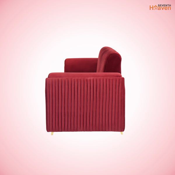 Venice (3+2) Seater Sofa- ( Plush Suede Fabric - Maroon )