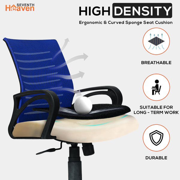 Blaze Mid-Back Office Chair – Ergonomic, Durable & Versatile (Blue)