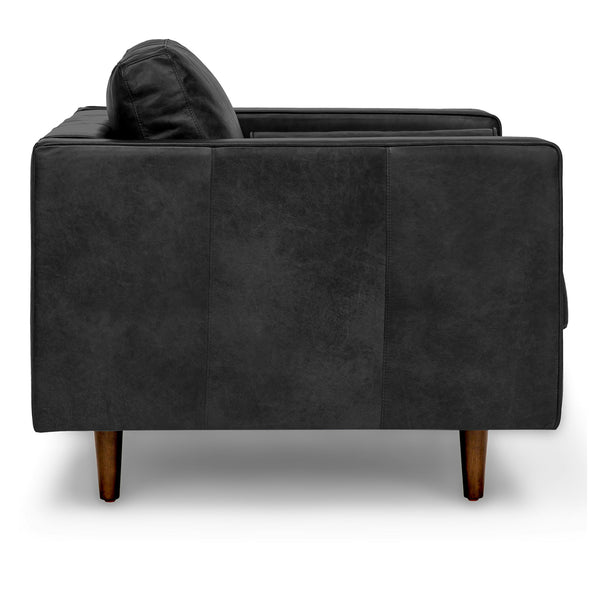 Vienna 1 Seater Sofa- ( Leatherette Fabric - Black )