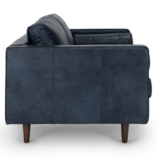 Vienna 2 Seater Sofa- ( Leatherette Fabric - Blue )