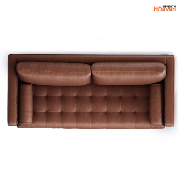 Vienna 3 Seater Sofa- ( Leatherette Fabric - Taos Brown )