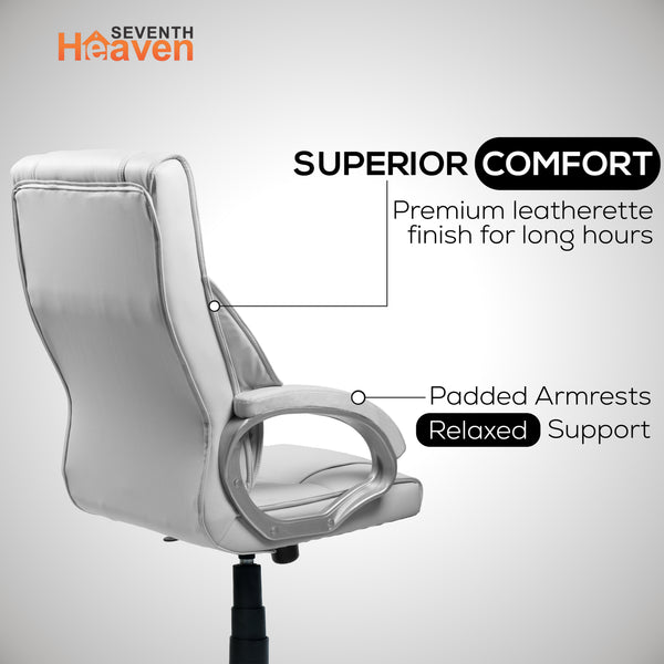 Magnum Mid-Back Office Chair – Ergonomic, Durable & Versatile (Leatherett - Grey)
