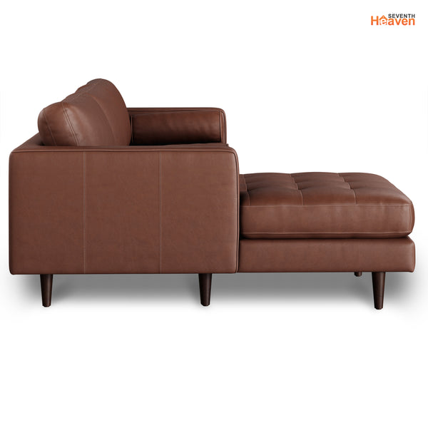 Vienna 6 Seater Sofa Left Corner - ( Leatherette Fabric - Taos Brown )