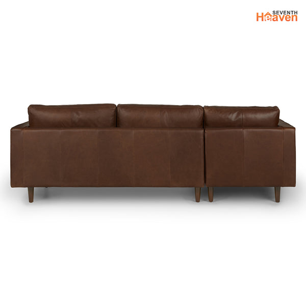Vienna 6 Seater Sofa Right Corner - ( Leatherette Fabric - Brown )