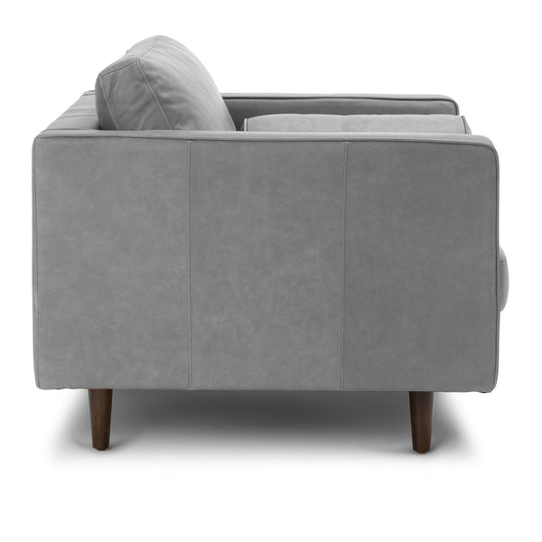 Vienna 1 Seater Sofa- ( Leatherette Fabric - Grey )