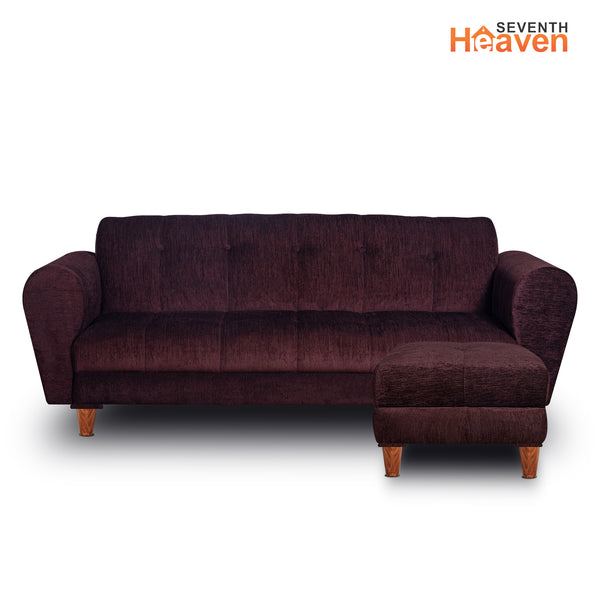 Milan 5 Seater with 2 Ottoman- ( Premium Molfino Fabric- Brown )