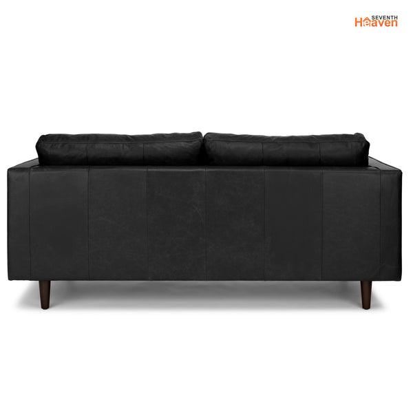 Vienna 2 Seater Sofa- ( Leatherette Fabric - Black )