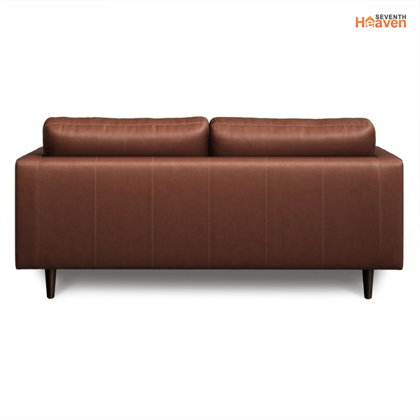 Vienna 2 Seater Sofa- ( Leatherette Fabric - Brown )