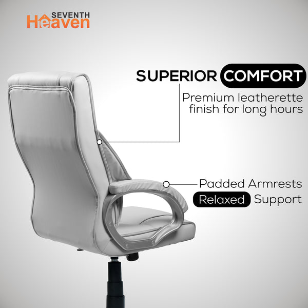 Magnum Mid-Back Office Chair – Ergonomic, Durable & Versatile (Leatherett - Grey)