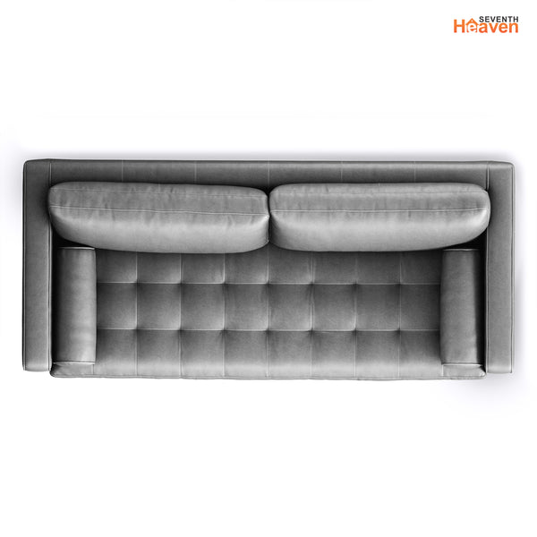 Vienna 3 Seater Sofa- ( Leatherette Fabric - Grey )