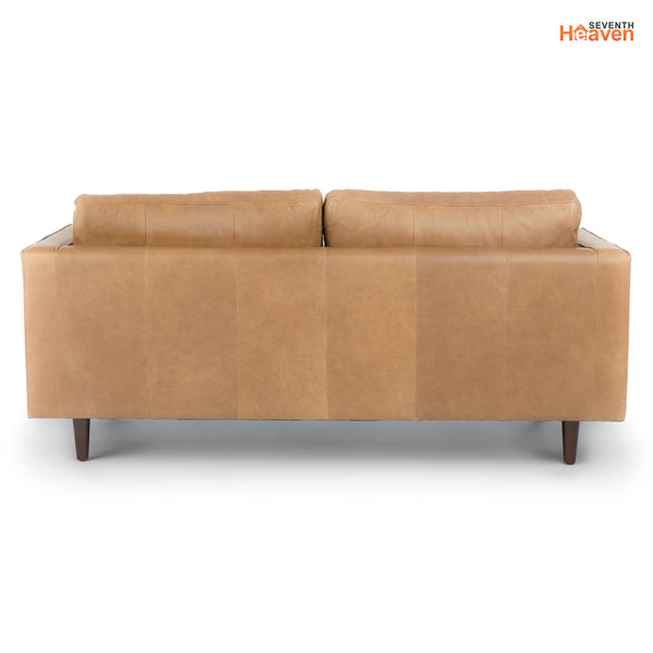 Vienna 2 Seater Sofa- ( Leatherette Fabric - Tan )