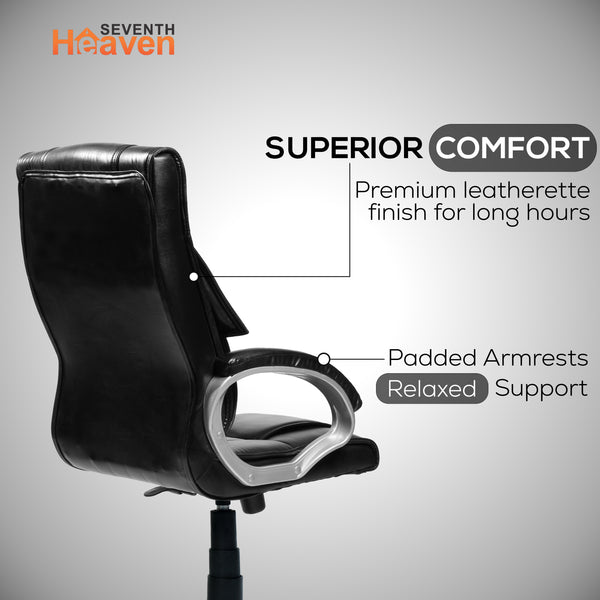 Magnum Mid-Back Office Chair – Ergonomic, Durable & Versatile (Leatherett - Black)
