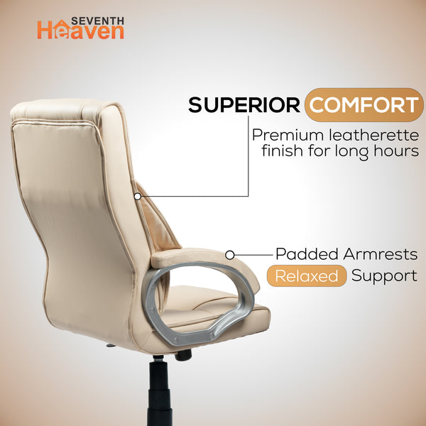 Magnum Mid-Back Office Chair – Ergonomic, Durable & Versatile (Leatherett - Beige)