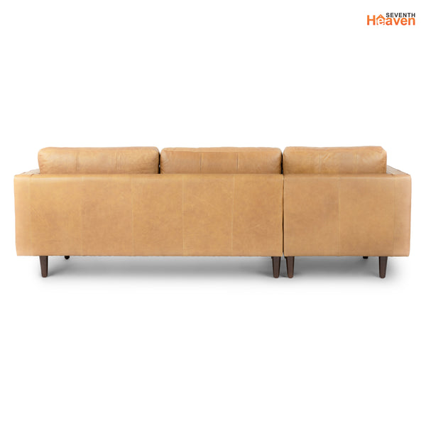Vienna 6 Seater Sofa Right Corner - ( Leatherette Fabric - Tan )