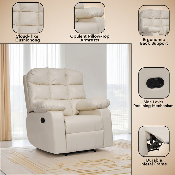 Lumina 1 Seater Recliner – ( Spacious, Luxurious & DIY-Friendly - Beige )