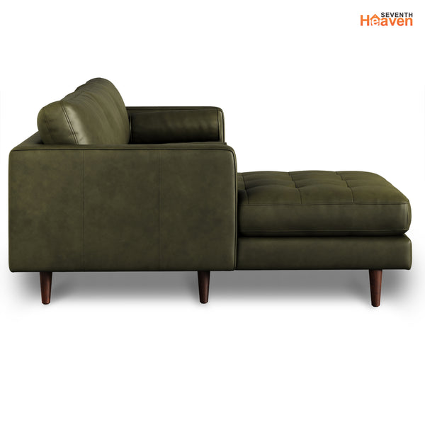 Vienna 6 Seater Sofa Left Corner - ( Leatherette Fabric - Green )