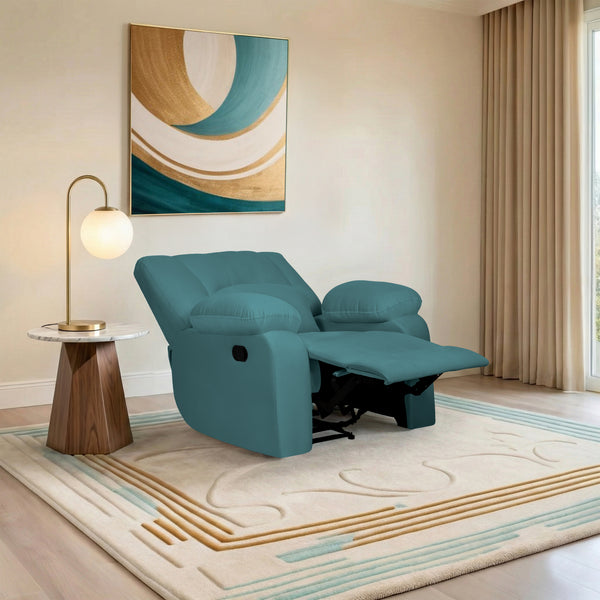 Phoenix Icon 1 Seater Recliner – ( Spacious, Luxurious & DIY-Friendly, Plush Suede - Teal )