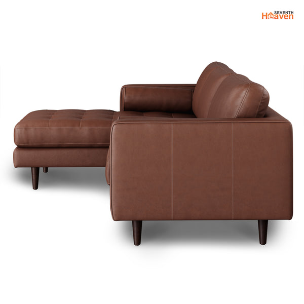 Vienna 6 Seater Sofa Left Corner - ( Leatherette Fabric - Taos Brown )