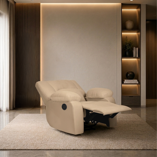 Phoenix Icon 1 Seater Motorise Recliner – ( DIY-Friendly, Plush Suede - Beige )