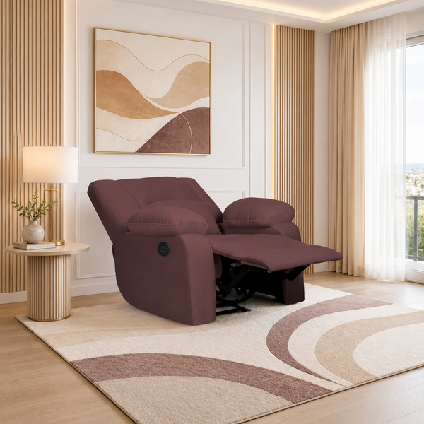 Phoenix Icon 1 Seater Motorise Recliner – ( DIY-Friendly, Plush Suede - Brown )