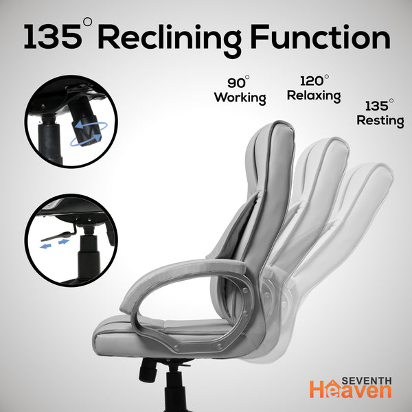 Magnum Mid-Back Office Chair – Ergonomic, Durable & Versatile (Leatherett - Grey)