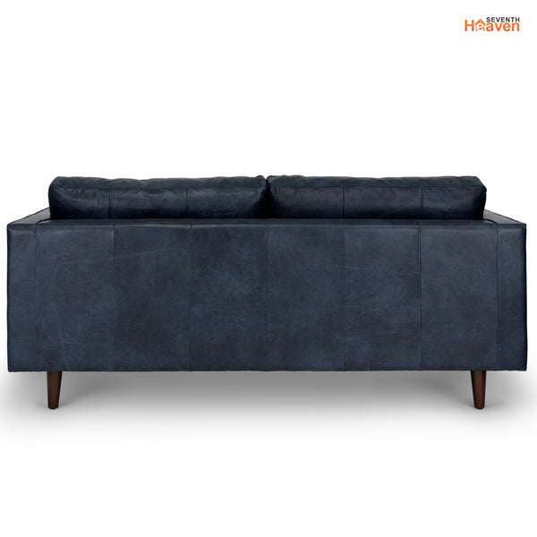 Vienna 2 Seater Sofa- ( Leatherette Fabric - Blue )