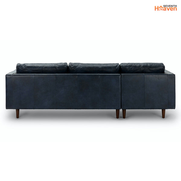 Vienna 6 Seater Sofa Right Corner - ( Leatherette Fabric - Blue )