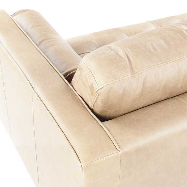 Vienna 3 Seater Sofa- ( Leatherette Fabric - Beige )