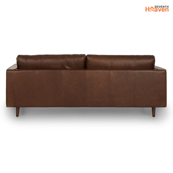 Vienna 3 Seater Sofa- ( Leatherette Fabric - Brown )