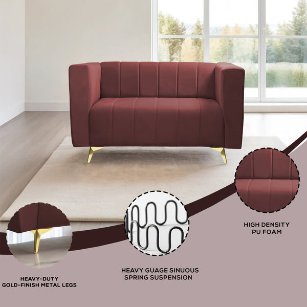 Tokyo Icon 2 Seater Sofa - ( Plush Suede Fabric - Brown)