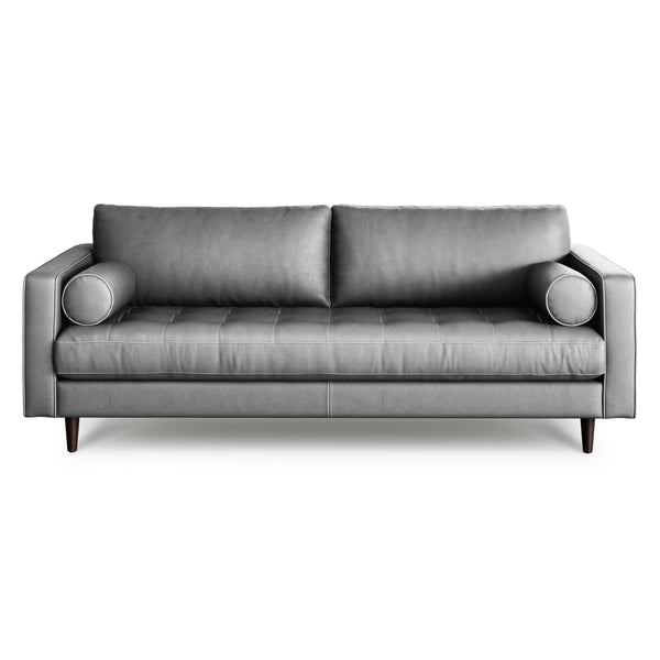 Vienna 3 Seater Sofa- ( Leatherette Fabric - Grey )