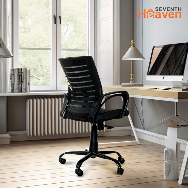 Blaze Mid-Back Office Chair – Ergonomic, Durable & Versatile (Black)