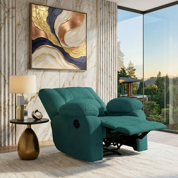 Phoenix Icon 1 Seater Motorise Recliner – ( DIY-Friendly, Plush Suede - Teal )