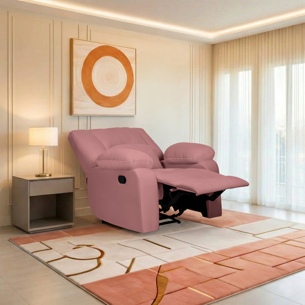 Phoenix Icon 1 Seater Recliner – ( Spacious, Luxurious & DIY-Friendly, Plush Suede - Peach )