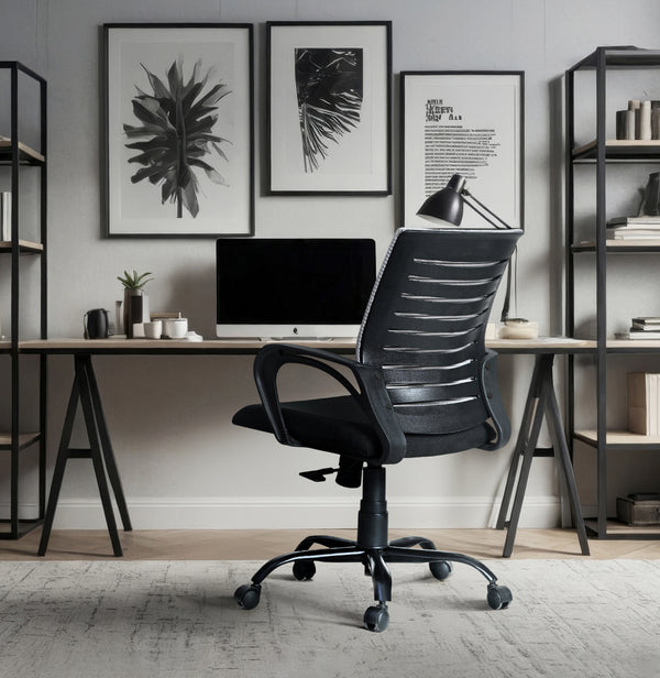 Blaze Mid-Back Office Chair – Ergonomic, Durable & Versatile (Grey)