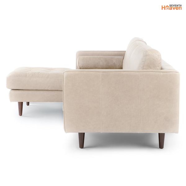 Vienna 6 Seater Sofa Left Corner - ( Leatherette Fabric - Beige )