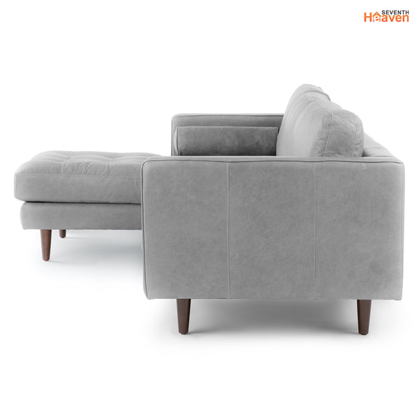 Vienna 6 Seater Sofa Left Corner - ( Leatherette Fabric - Grey )