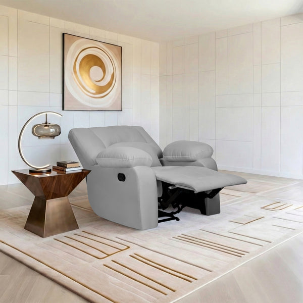 Phoenix Icon 1 Seater Recliner – ( Spacious, Luxurious & DIY-Friendly, Plush Suede - Grey )