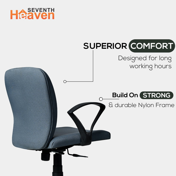 Titan Mid-Back Office Chair – Ergonomic Design with Dual Foam Support (Light Grey)