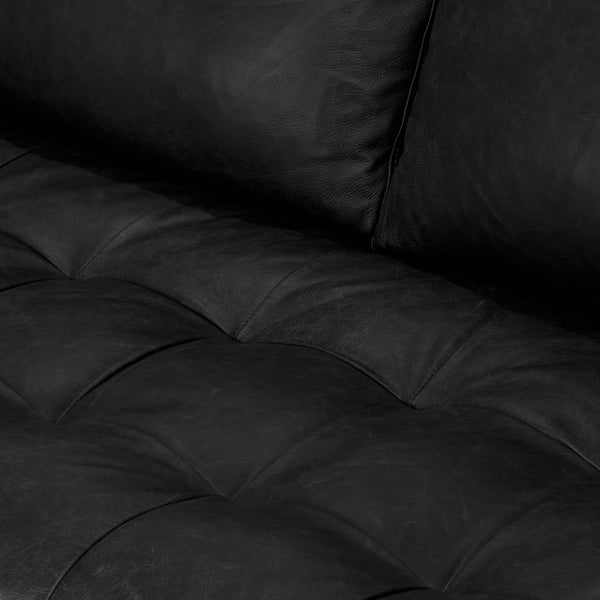 Vienna 2 Seater Sofa- ( Leatherette Fabric - Black )